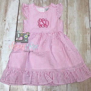 Monogrammed Toddler or Little Girl Seersucker Easter Dress - Etsy