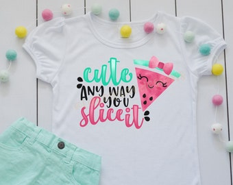 Girls Watermelon Sublimation Shirt, Cute Summer Outfit