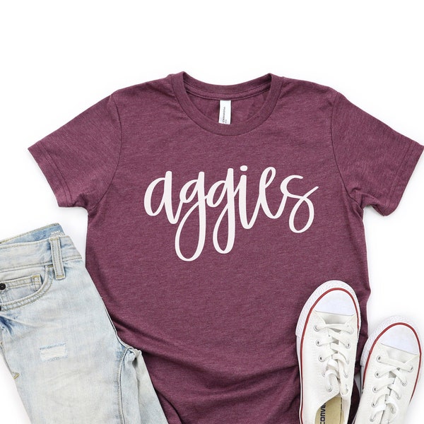 Aggies toddler or youth shirt, game day shirt, Texas A&M shirt, crew neck triblend tee, color options, boy or girl