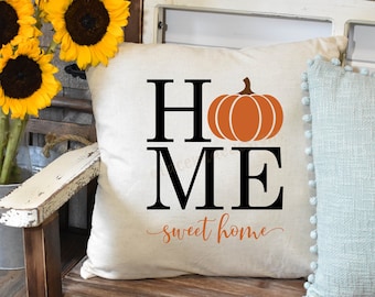 Home Sweet Home Pumpkins Pillow Cover, Fall Decor, Fall Pillow Cover, Farmhouse Decor, Fall Pillow, Pumpkin Pillow, Thanksgiving Home Decor
