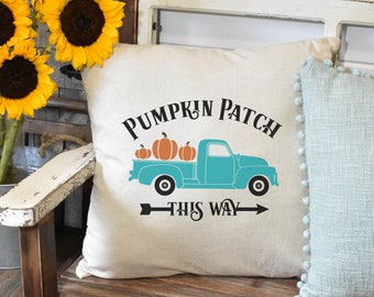 Pumpkin Patch vintage truck Pillow Cover, Fall Decor, Fall Pillow Cover, Farmhouse Decor, Fall Pillow, Pumpkin Pillow, Thanksgiving Home