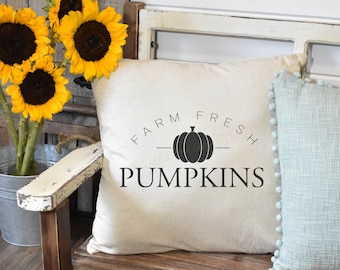 Farm Fresh Pumpkins Pillow Cover, Fall Decor, Fall Pillow Cover, Farmhouse Decor, Fall Pillow, Pumpkin Pillow, Thanksgiving Home Decor