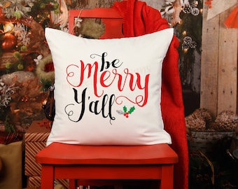 Be Merry Pillow Cover, Christmas Decor, Winter Pillow Cover, Farmhouse Decor, Christmas Pillow, Christmas Home Decor