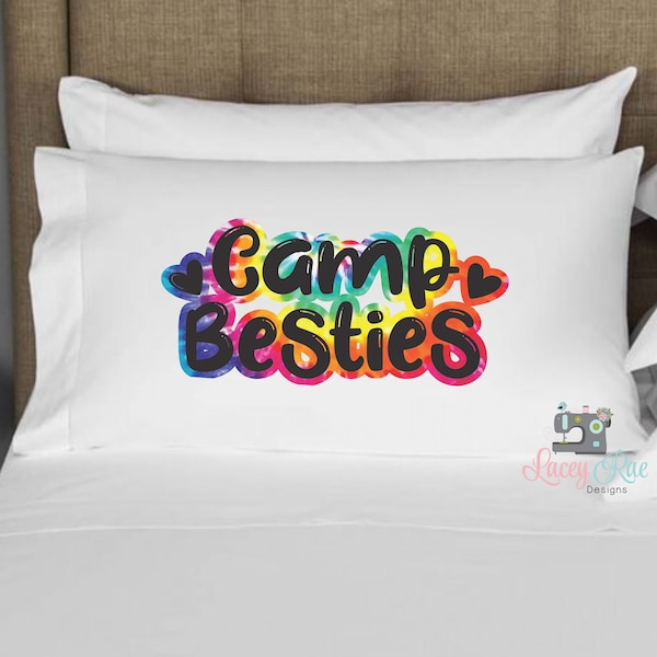 Personalized Summer Camp Pillowcase, Autorgraph Summer camp pillowcase, Sleepaway camp pillowcover, Camp pillow, Camp Besties pillowcase