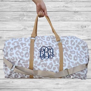 Monogram Travel Bag for Vacation Leopard Weekend Trip Duffle 