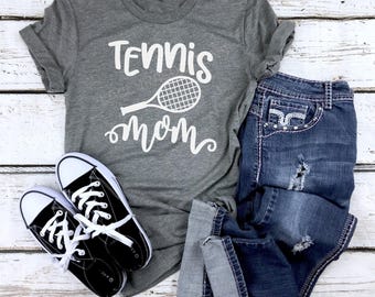 Tennis Mom Shirt, V Neck Triblend, Ladies Fit, Color Options, Soft Made To Order Graphic Tee