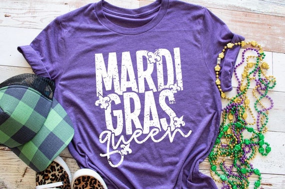 SALE!!! Mardi Gras Queen Shirt, Mardi Gras Screen Print Shirt