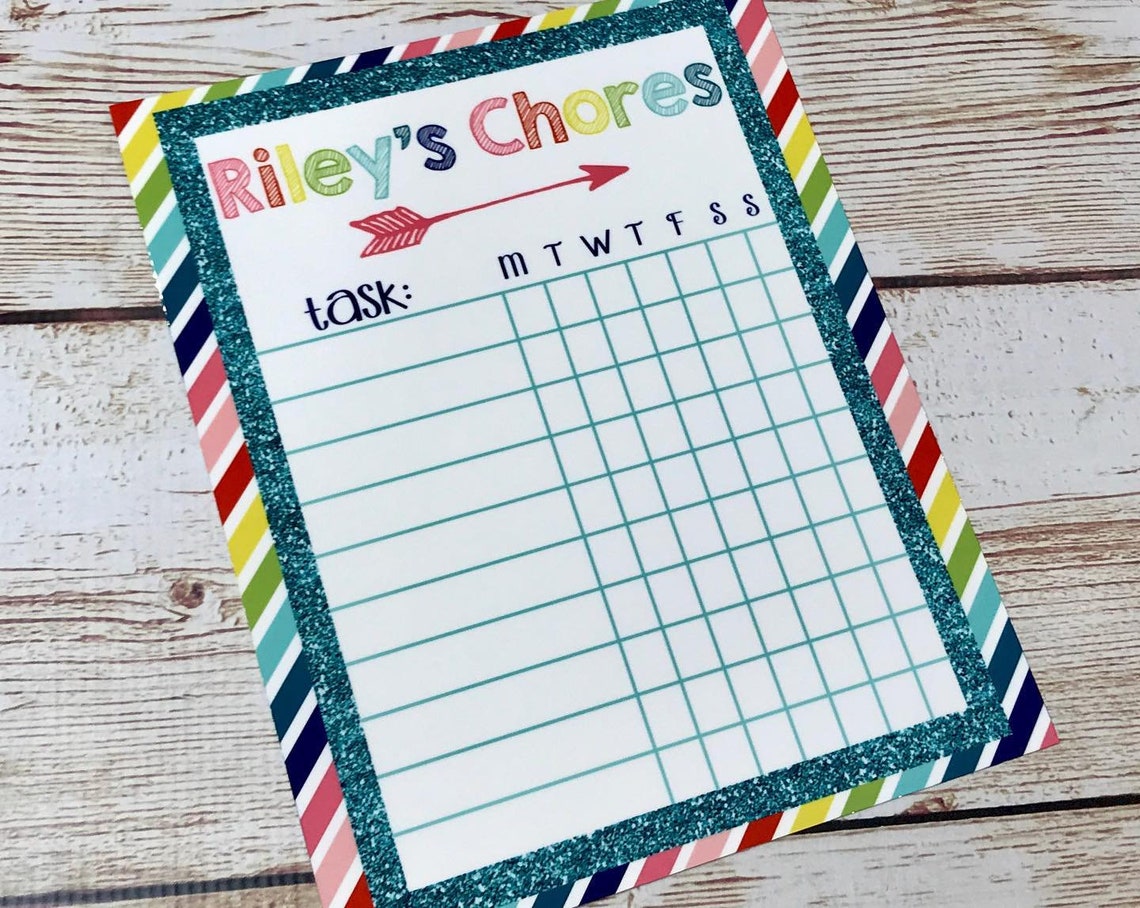 Dry Erase Chore Chart 8x10 Personalized Chore Chart Chore - Etsy