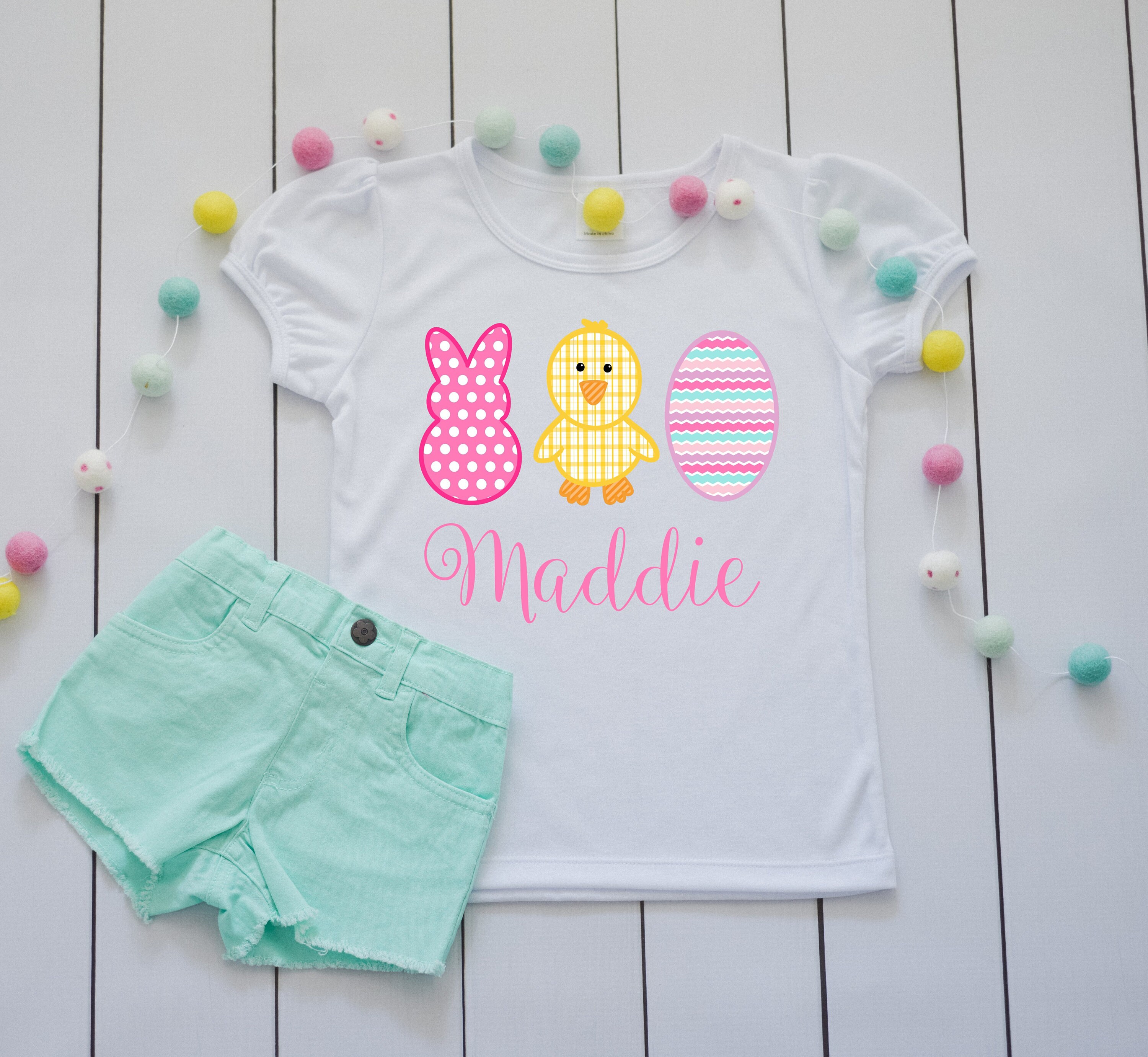 Girls Easter Shirt Easter Shirt With Name Personalized Etsy