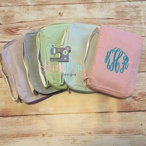 Monogrammed Seersucker Bible Cover, Personalized Seersucker Bible Case