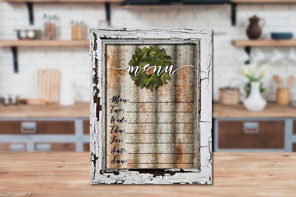 Dry Erase Weekly Menu Board 8x10 Personalized Menu Board Etsy