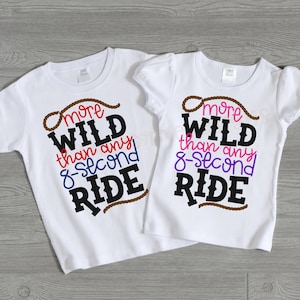 More Wild Than My 8 Second Ride Shirt, Rodeo Shirt for Kids, Rodeo ...