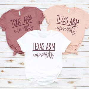 Texas ATM University Rose Gold Shirt, Unisex Tee, Aggie Game Day, Triblend, Officially Licensed Collegiate Product