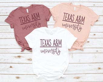 Texas ATM University Rose Gold Shirt, Unisex Tee, Aggie Game Day, Triblend, Officially Licensed Collegiate Product