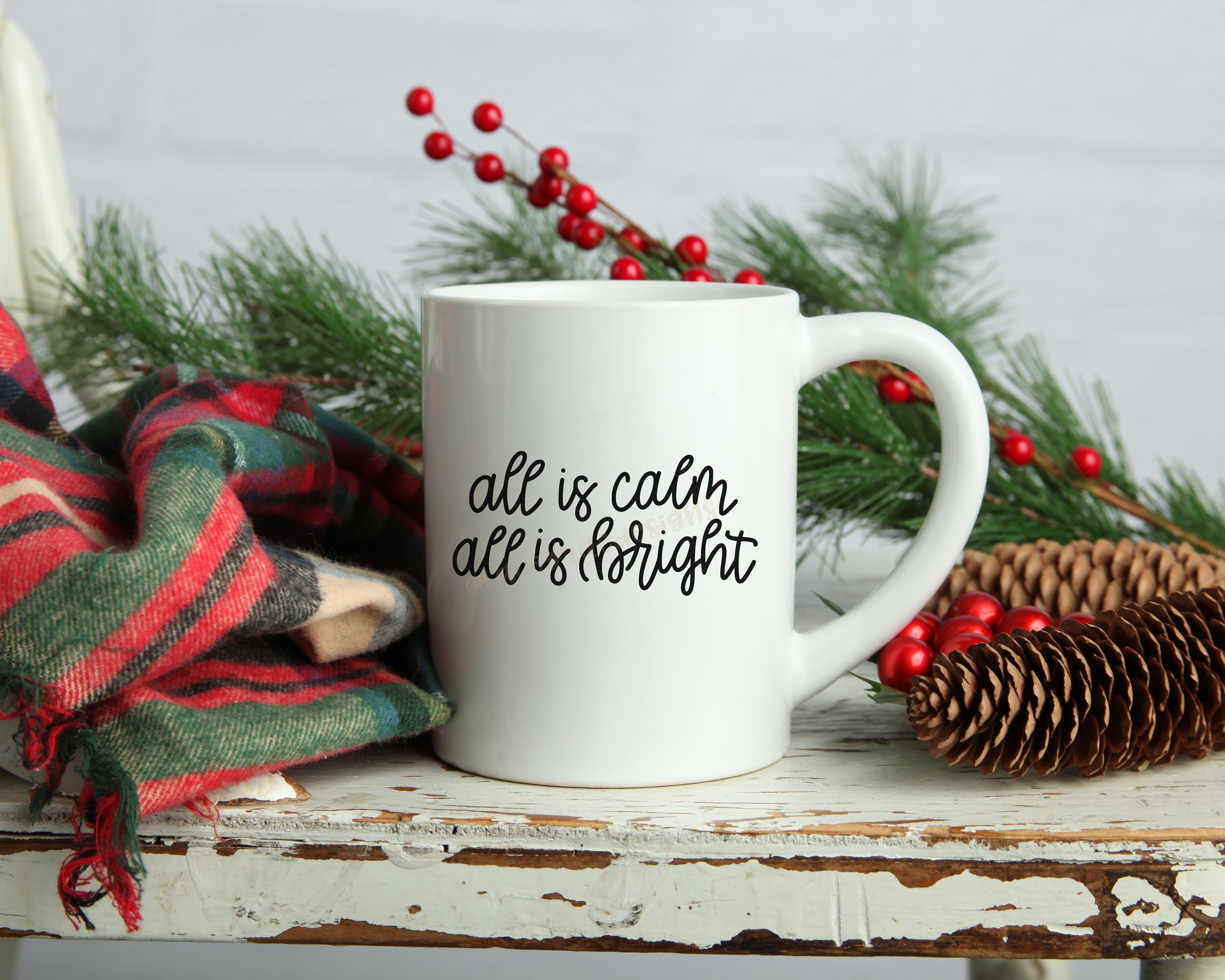 All is Calm All is Bright Coffee mug 11oz or 15 oz mug | Etsy
