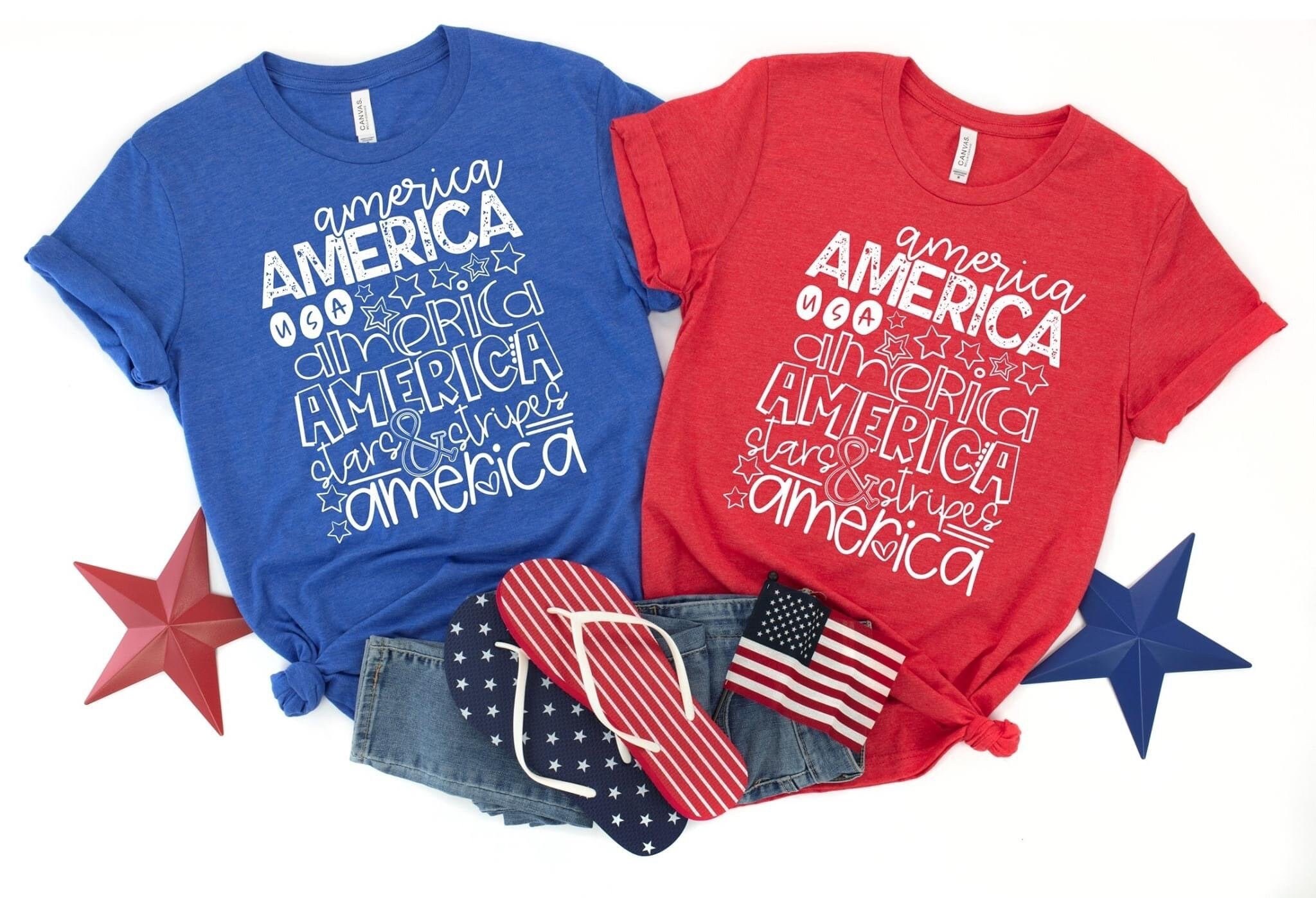 America Shirt 4th of July Family shirts Patriotic Shirts Etsy