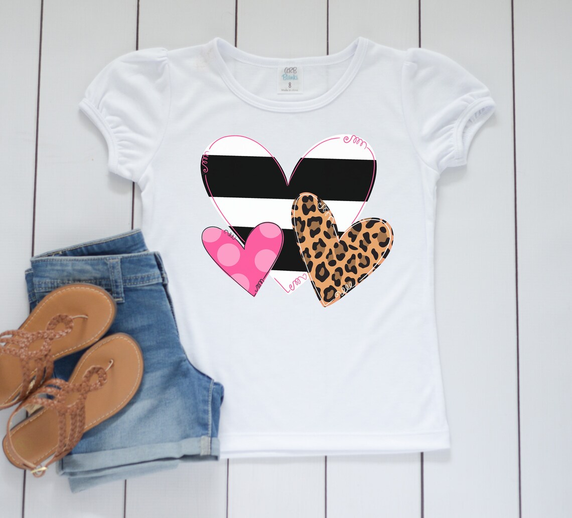 Leopard Heart Trio Valentines Day Shirt, Personalized Valentines Shirt ...