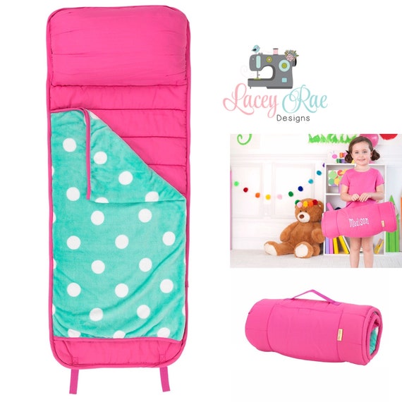 Nap Mat Hot Pink And Mint Dot Girls Nap Mat Monogrammed Nap Etsy