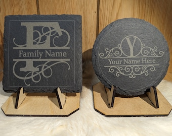 Customized Engraved Natural Slate Coaster