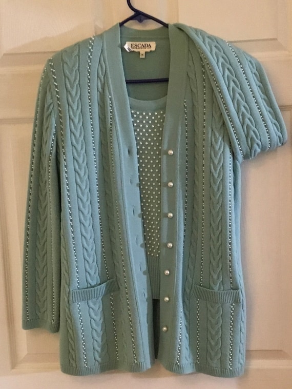 Ladies Escada Aquamarine 3 piece suit