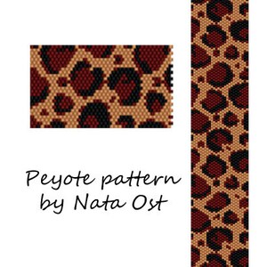 Instant Download Beading Pattern Peyote Stitch Bracelet Lion in Sunset Seed Bead Cuff