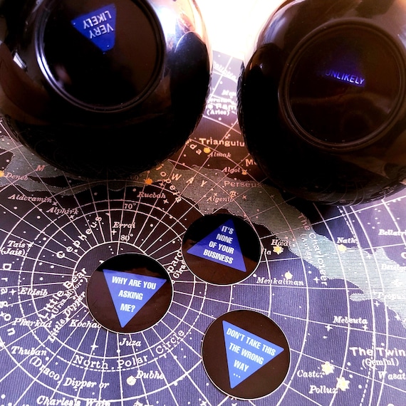 Cranky Magic 8 Ball Sticker + Read Description! + Weird Fortunes in Durable Waterproof Vinyl