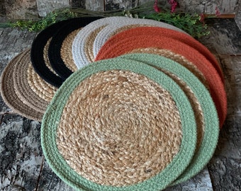 Natural Jute and Cotton Place Mats