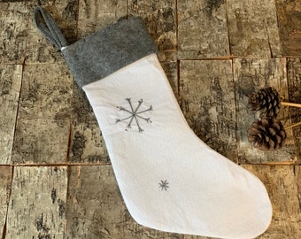 White Felt Christmas Stocking