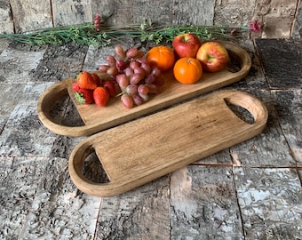 Rustic Mango Wood Serving Dish: Snack, Trinket Tray
