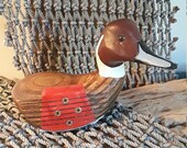 Hand carved and painted Pintail duck head carved to fit onto a vintage, laminated, hardwood, 1, Wilson golf club.