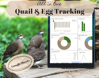 Quail Tracker & Egg Production Planner - Digital Homestead Tool via Online Spreadsheet (Google Sheets)