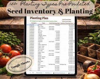 Seed Inventory & Planting Plan | Combined Automated Garden Planner (Google Sheets)