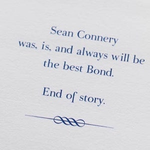 Who is the Best Bond? James Bond! Great Card for 007 buffs Printed in tree-hugging NY studio on gorgeous cardstock