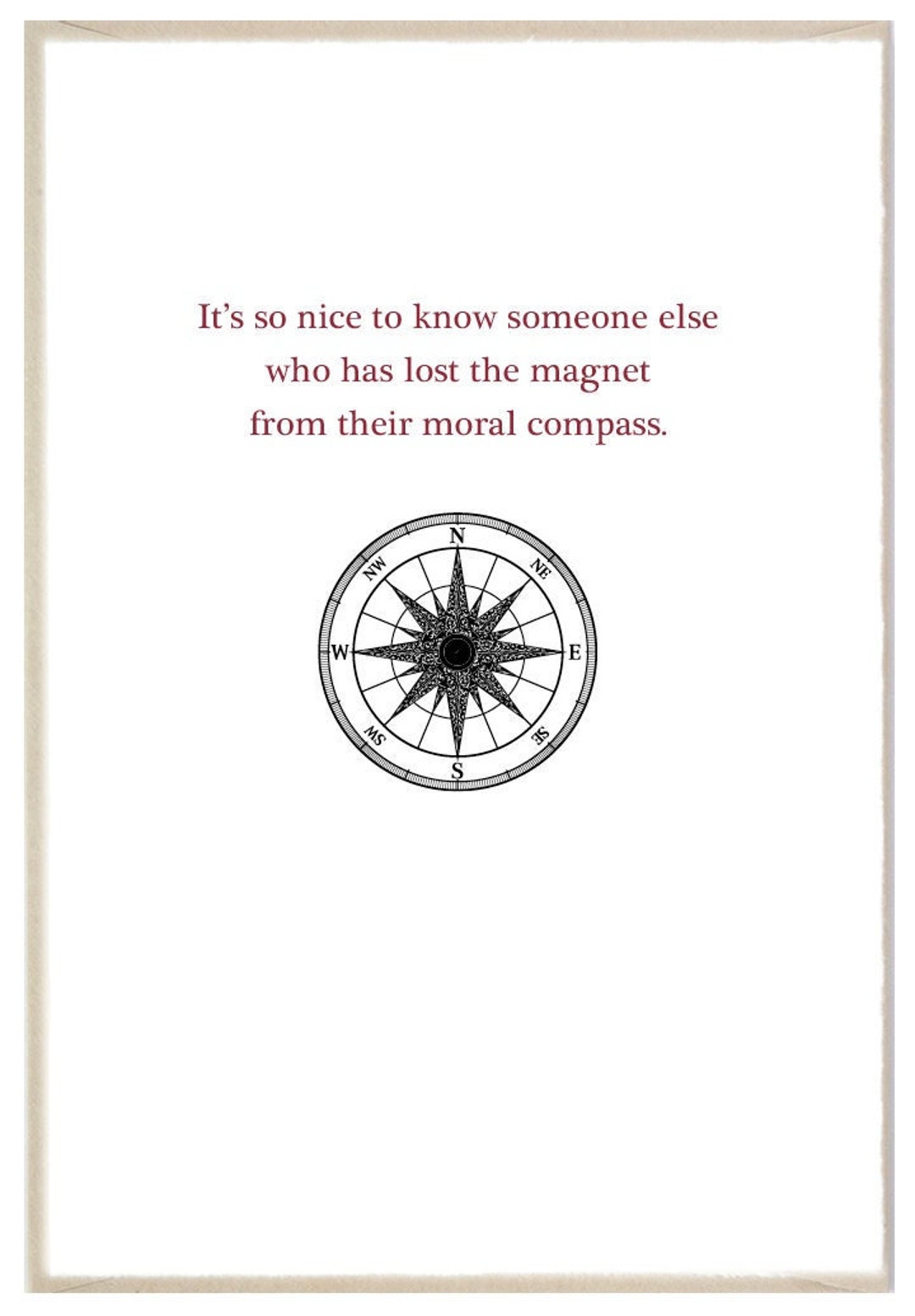 Hilarious Friendship Cardmoral Compass Card Made in a Women-owned Studio in  Nyfree US Shipping Available - Etsy