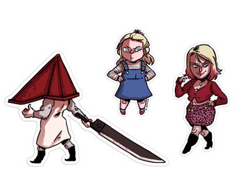 Silent Hill 2 | Spooky cute Pyramid Head vinyl stickers pack