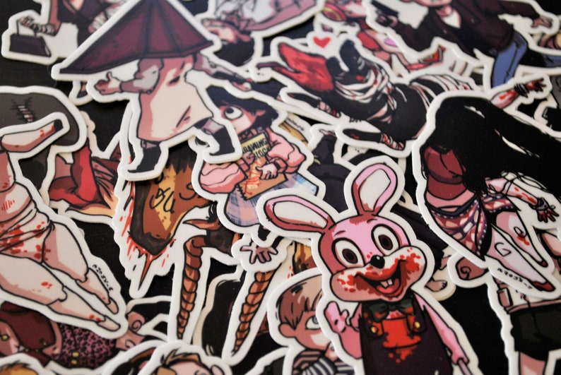 Silent Hill 3 Spooky cute Robbie the Rabbit vinyl stickers pack image 8