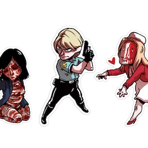 Silent Hill | Spooky cute Cybil Bennett vinyl stickers pack