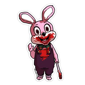 Silent Hill 3 Spooky cute Robbie the Rabbit vinyl stickers pack image 2