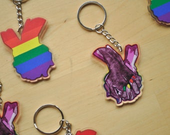 Acrylic keychain | Rainbow queer pride charm