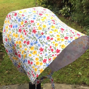 Handmade Baby Bonnet Spring Summer Floral Vintage Look Sun Hat Baby Bonnet Made to Order