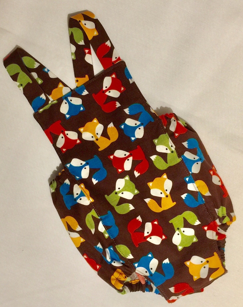 Baby Boy Urban Zoologie Foxes Brown Bubble Romper Bloomer Shorts One Only Available in size 0-3 Months
