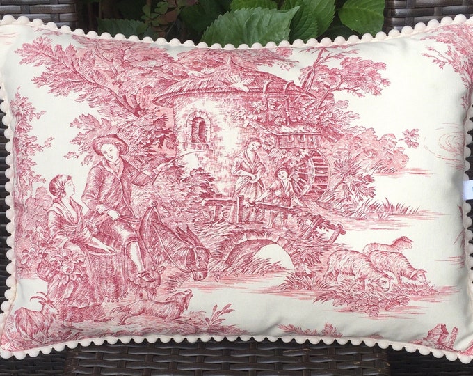 Pinterest Raspberry Toile Toile De Jouy Raspberry Pink Cotton Scatter Throw Cushion Pillow - Etsy