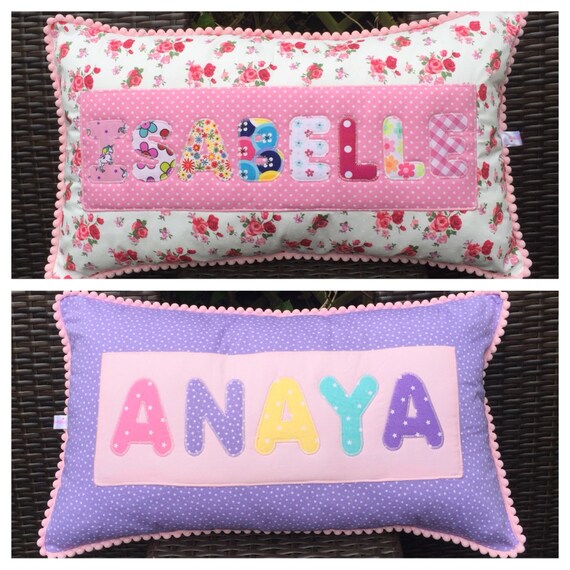 Personalised Cushion Pillow Baby Name Applique Custom Made Etsy