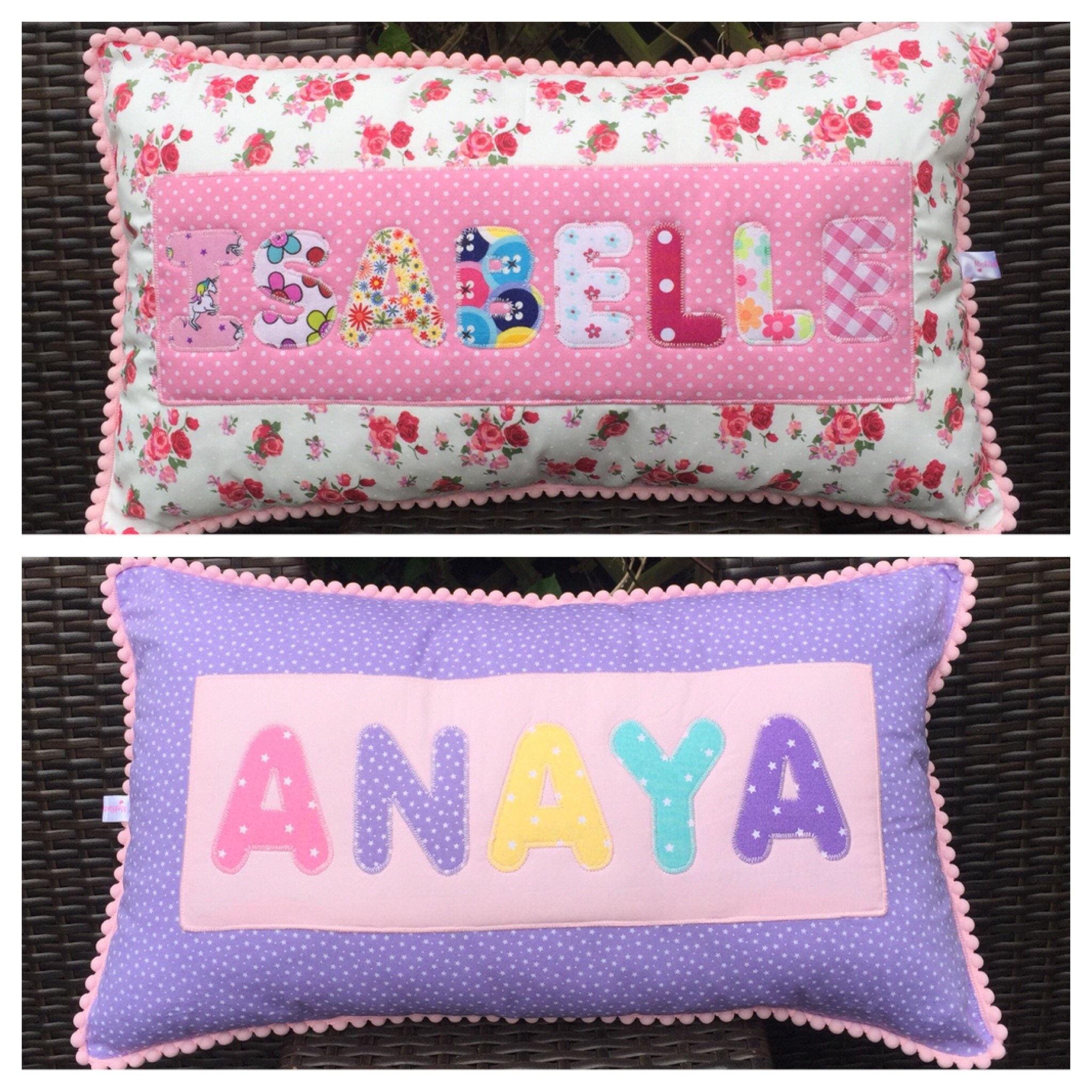 Personalised Cushion Pillow Baby Name Appliqué Custom Made Etsy