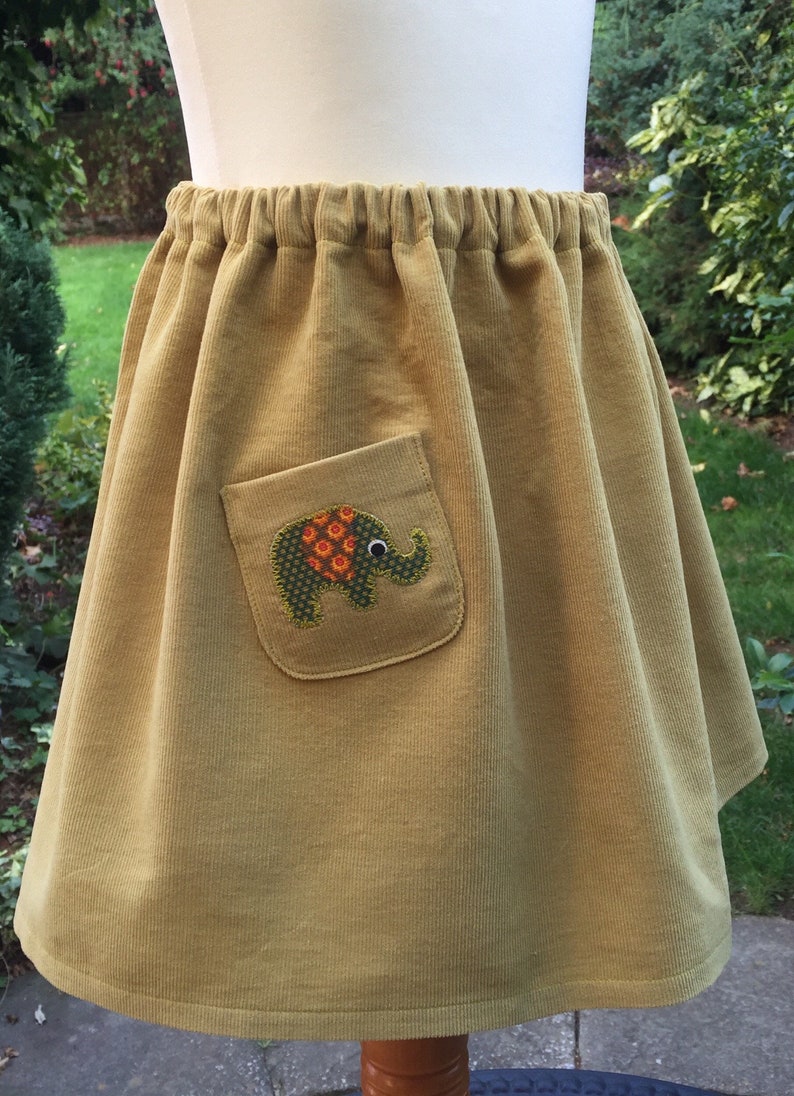 Mustard Yellow Corduroy Skirt Girls Elasticated Waist Age 34 Etsy UK