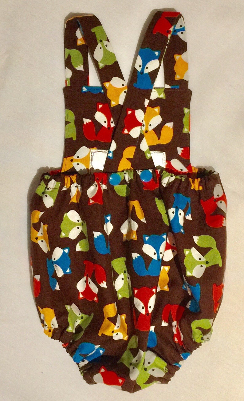 Baby Boy Urban Zoologie Foxes Brown Bubble Romper Bloomer Shorts One Only Available in size 0-3 Months