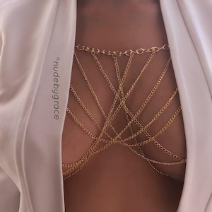 bralette jewelry, bikini body jewelry, bra chain, bralette chain, festival jewelry, gift, beach body chain, costume body chain