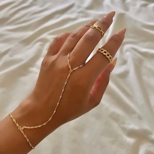 18K GP Singapore ring bracelet | dainty ring bracelet | handlet bracelet | finger chain bracelet | hand chain bracelet | gift for her