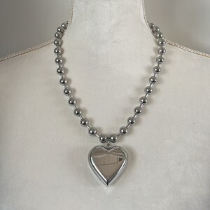 heart Ball chain choker | Stainless steel choker | grunge necklace | unisex choker | high polish necklace | high quality | silver necklace