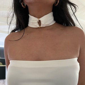 18K GP O-ring choker | duży szeroki choker | szeroki choker | duży choker | choker ze sztucznej skóry | choker statement | choker cosplay | kostium